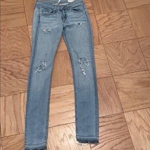Rag and bone light wash ripped jeans